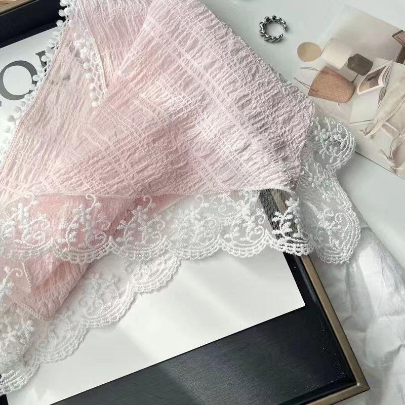 Product Introduction of Khăn Quàng cổ Quàng Cổ Ren, Phong Cách Ins Hàn Quốc, Dành Cho Nữ, Thiết Kế Cổ Điển Dây Đeo Tam Giác, Túi Tóc, Mũ Khăn Trùm Đầu, Thích Hợp Cho Du Lịch Và Chụp Ảnh, Băng Đô, Phụ Kiện Khăn Xếp 16