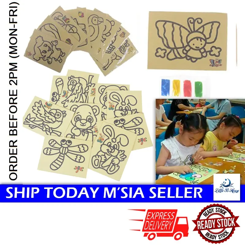 [Little B House] Sand Painting For Kids Goodies For Kids Sand Art DIY Toys Kid Doorgift Lukisan Pasir - BT262