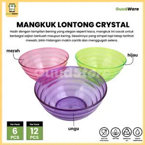 6-12 Pcs Mangkuk Lontong Crystal Yummy / Mangkuk Bakmie/ Mangkuk Es buah / Mangkok makan serbaguna 15,5 Cms Tahan Banting Food Grade Bpa Free