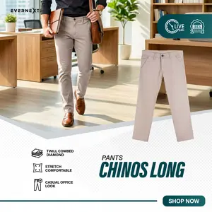EVERNEXT - Celana Chino Panjang Pria Celana Chino Slimfit Long Pants Kerja Kantor Pria