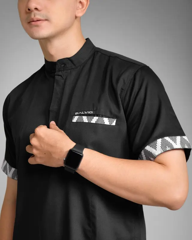 Baju Koko Kurta Dewasa Lengan Pendek Pria Muslim Terbaru Salvio Hexia 5