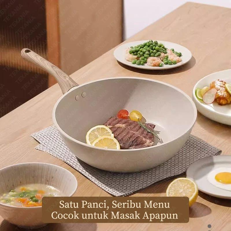 [5.5 SALE] TEXANIA Saucepan Panci 20cm Wajan Anti Lengket Warna Cream Kitchenware 5