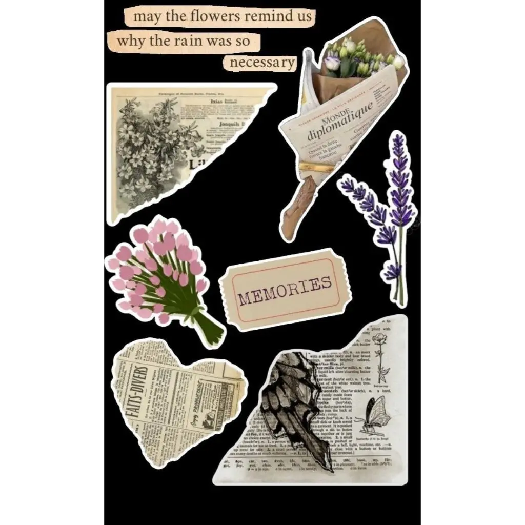 Stiker Scrapbook Vintage Sticker A6