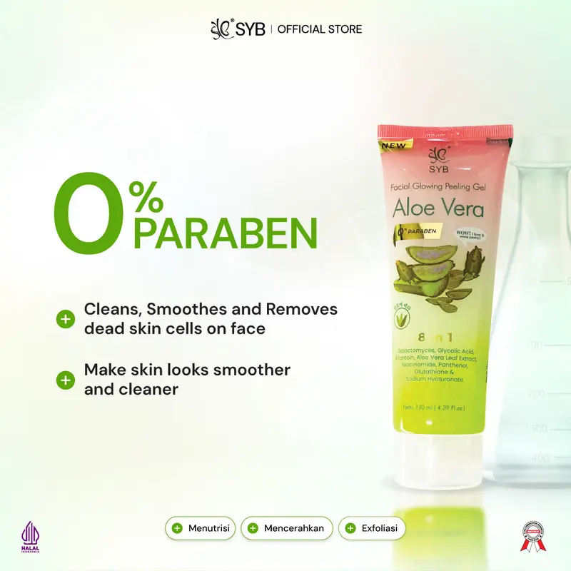 【SYB Facial Glowing Peeling Gel】- Gel Eksfoliasi [Available in 3 varian : Aloe Vera - Milk & Snail - Charcoal] 7