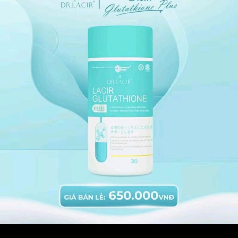 VIÊN UỐNG  GLUTATHIONE PLUS hỗ trợ  trắng da, mờ thâm nám đẹp da - người u , nang, xơ, tuyến giáp và nam giới dùng được  - Hộp 30 viên +++ tặng vitamin C