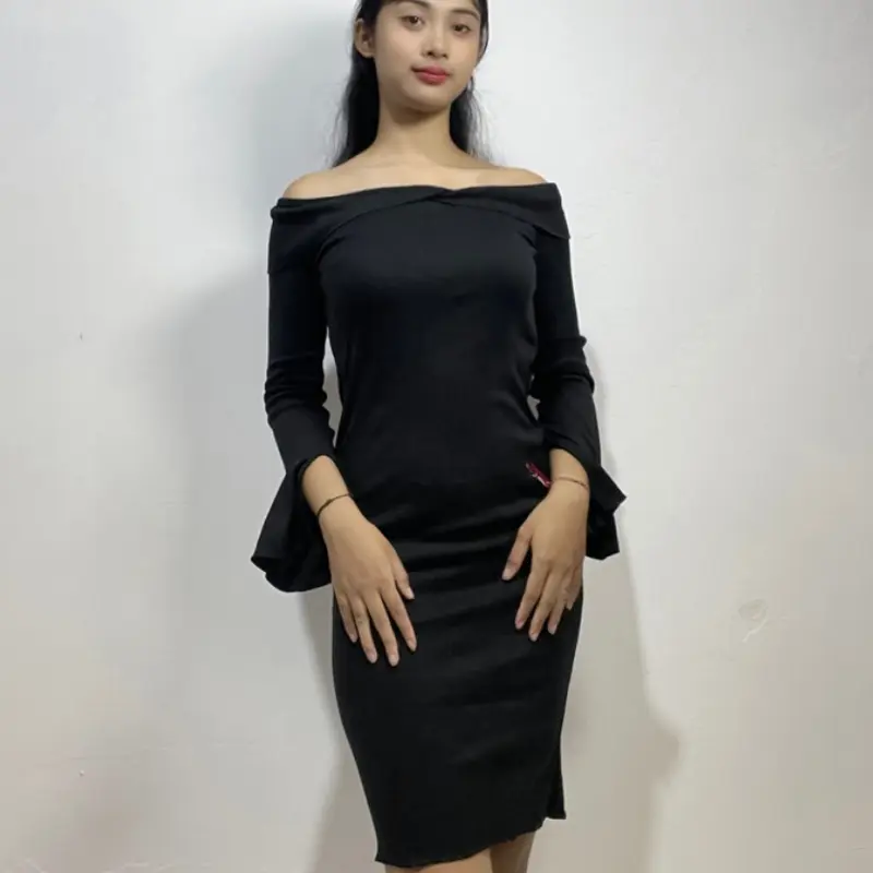 Dress lonceng strait adem Pesta Simple Casual