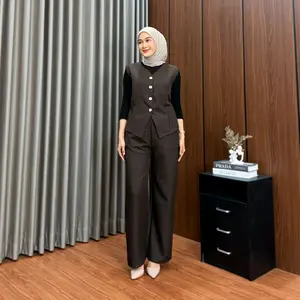 Setelan Vest & Celana Wanita Celana Panjang Formal Bahan Semiwoll Premium