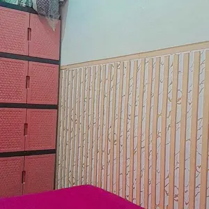 Wallpaper Dinding Kamar Tidur Walpaper Wallsticker Motif WPC Salur Kayu Uk 45cm x 8M