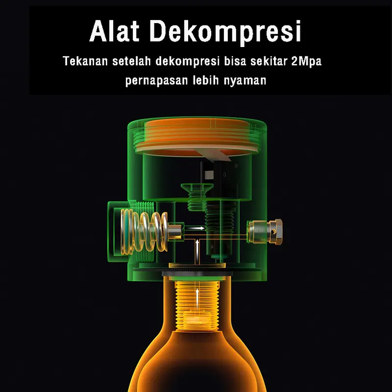 【Garansi Seumur Hidup Lokal】DIDEEP Pro snorkling selam dewasa Kapasitas 0,5L-1L tabung selam tangki paru-paru untuk menyelam scuba menyelam10-20 menit aksesoris selam tangki paru-paru mini portabel snorkle scuba diving mini  diving tank 3