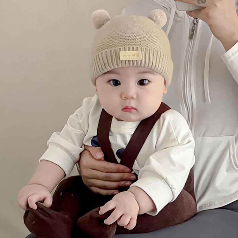  Mũ Dệt Kim Màu Trơn Cho Trẻ Sơ Sinh Mũ Bóng Tóc Nhỏ Dễ Thương Mũ Len Ấm Áp Cho Bé Mũ Chui Đầu Pompom Cho Trẻ Sơ Sinh Bé Trai Và Bé Gái Mùa Thu Đông 2-15 Tháng trơn 