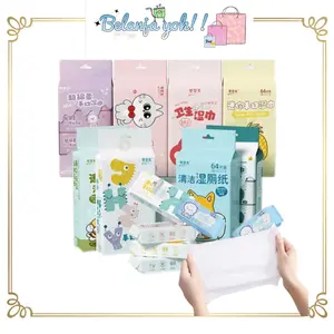 BY863 Set 8pc Tissue Basah Mini /Tissue Basah Travel /Tisu Travel /Wet Wipes Mini
