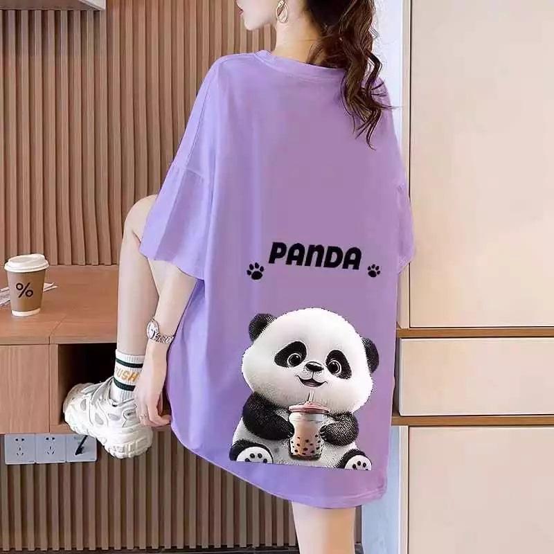 SILVANESSA T SHIRT OVERSIZE BIG PANDA KAOS OVERSIZE ATASAN UNISEX COTTON COMBAD 100% 3