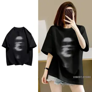 VIBEST Kaos Wanita Lengan Pendek Distro Skena | Atasan Wanita Jumbo - Dotted Face