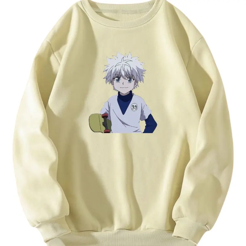 Sweater Basic kilua sketbor Crewneck Fleece Anak Usia 5-15 Tahun untuk Cewe dan Cowok - Fashion 8