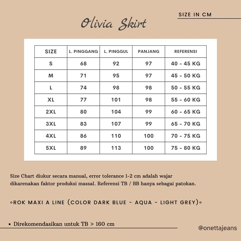 Onetta - OLIVIA (Light Grey) - Rok Jeans Panjang Berhijab Maxi Skirt High Waist Tebal 1