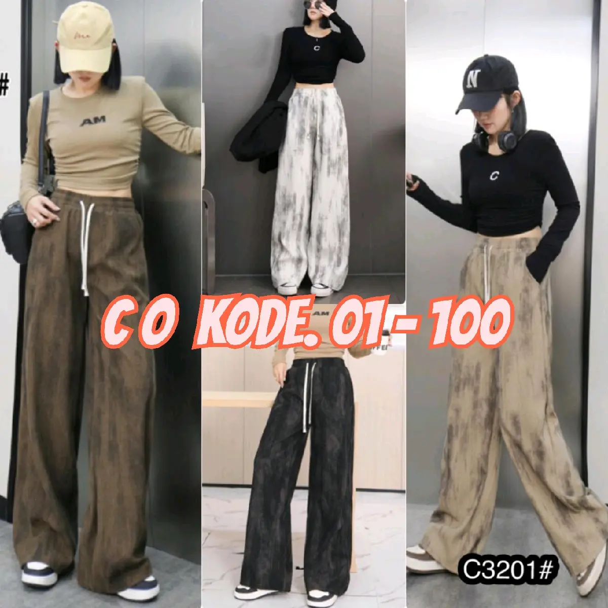 C O KODE C 1-100 Pakaian wanita Rok Celana Atasan Casual