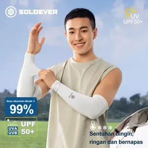 SOLOEVER 1Pair Lengan Arm Sleeves UPF50+ Sun Protection Man and Women Breathable Hand Cover Cooling Outdoor Cycling Sun Biking Ice Fabric Sleeve Tangan