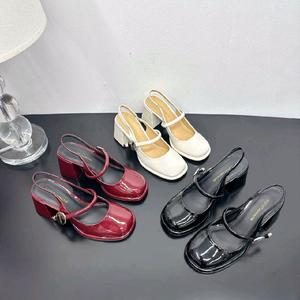 Giày hậu cao gót 7cm SHT99x0402-04 khoá tròn bạc tròn 69-4d búp guốc giay tiep