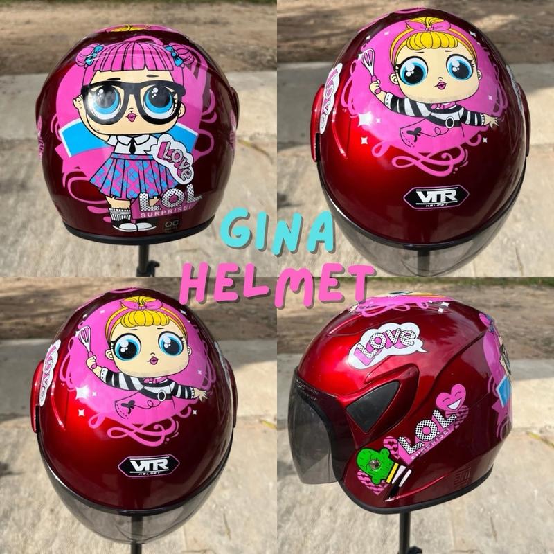 HELM ANAK USIA 3-7 TAHUN MOTIF CEWEK KARAKTER LOL KACA SMOKE / HELM ANAK MOTIF CEWEK STANDAR SNI 0