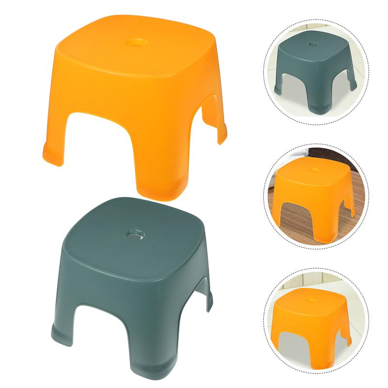 Product Introduction of 2Pcs Household Foot Stool Toilet Stepping Foot Stool Plastic Bathroom Foot Stool Shower Lightweight Shower Lightweight 1