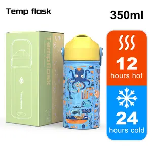 Tempflask TUMBLER  ANAK SEDOTAN 350ml  BAJA 304 FOOD GRADE  TAHAN  24 JAM  ANTI TUMPAH  GRATIS ONGKIR COD termos air panas untuk bayi sultan Vacuum stainless steel domma kopi cowok mini