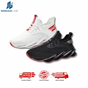 Nomad Blade Sepatu Sneakers Impor Fashion Hitam Putih S08 Karet Kasual Sport Casual Shoes Pria Running Pria Running Olahraga
