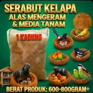 Serabut Kelapa untuk Alas Angkrem Burung Merpati, Burung kicau, ayam  dan Tanaman Hias (600-800gram untuk 1 karung)