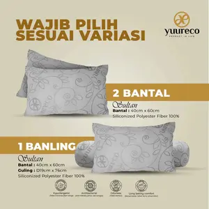 Bantal atau Guling 2pcs Paket Bundling Ergonomis Bed Sandaran di Tempat Tidur Dakron Silikon Sultan by Yuureco