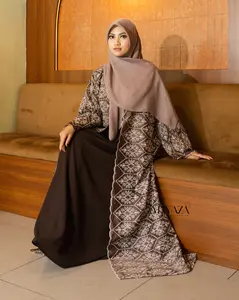 Outer Only Abaya Zahra Outer Elegan Muslimah Brukat Kekinian - Mayaza