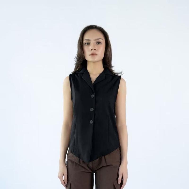 Atasan Rompi Vest Wanita Basic Sleeveless Top | ELORAÉ - Gabby Vest 1
