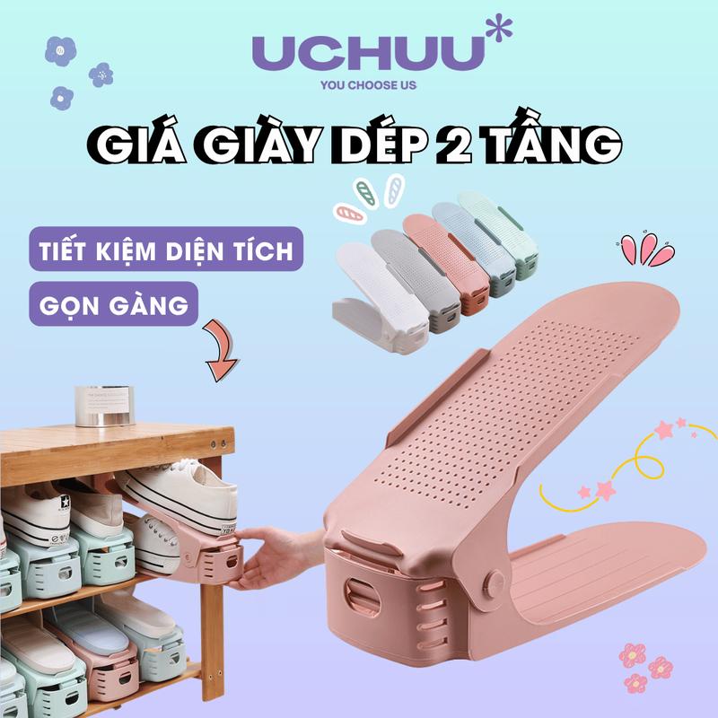 Kệ Giày Dép UCHUU 2 Tầng Thông Minh Giá Để Giày Dép Hình Mỏ Vịt Tiết Kiệm Diện Tích Điều Chỉnh Độ Cao
