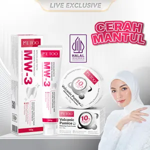 [Live Exclusive] METOO Teeth Whitening- 1pcs ToothPowder 50gr / 1pcs Tooth Paste 100gr -Pasta Gigi / pemutih gigi / GigiCerah / Pasta Gigi Probiotik / Nafas Segar / Mencegah BauMulut / Karang Gigi /Membersihkan Noda Gigi