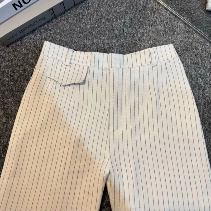 Oro Pants Stripe Bangkok Loose Pants Wanita Celana  Panjang Casual Antikusut Highwaist Korean Style Katun celanapanjang kulot Kekinian 0