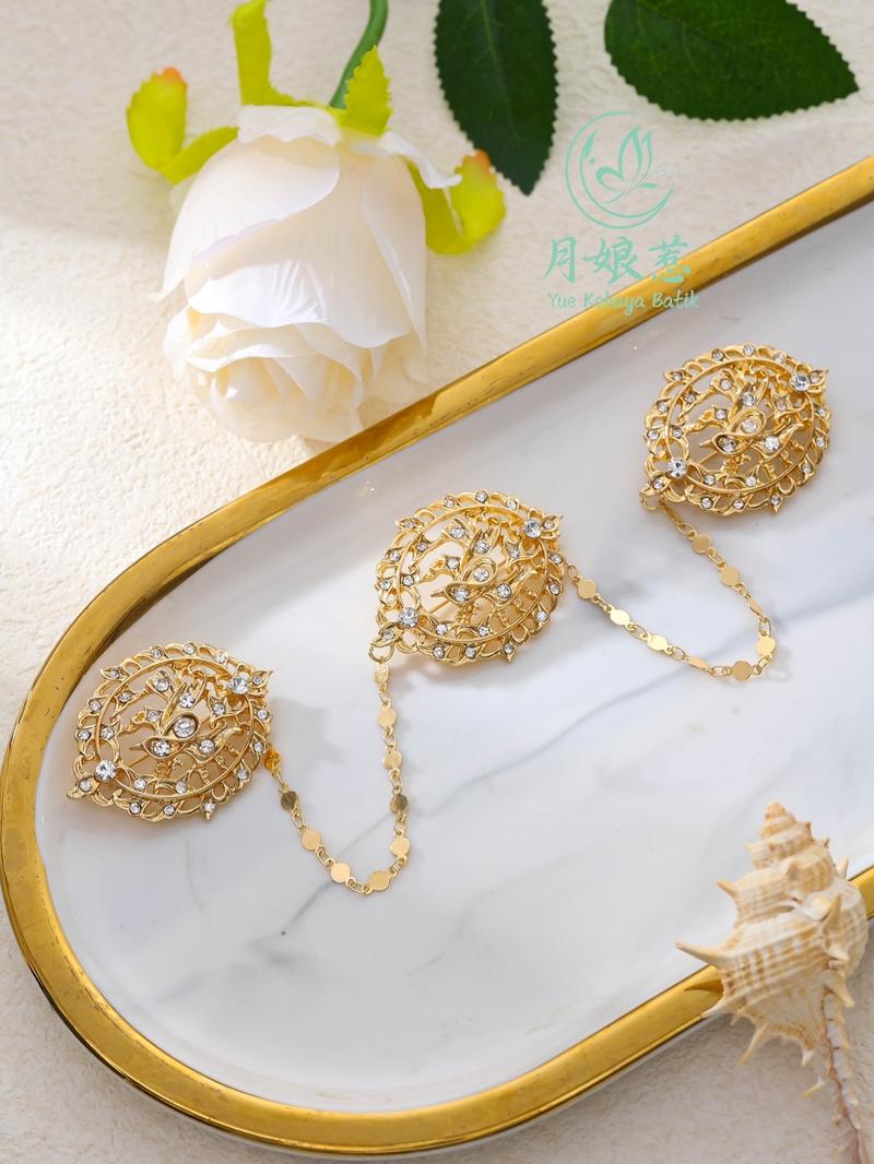 Product Introduction of ￼Peranakan Nyonya Kebaya Accessories Kerosang/Kerongsang Brooch Retro Style 16