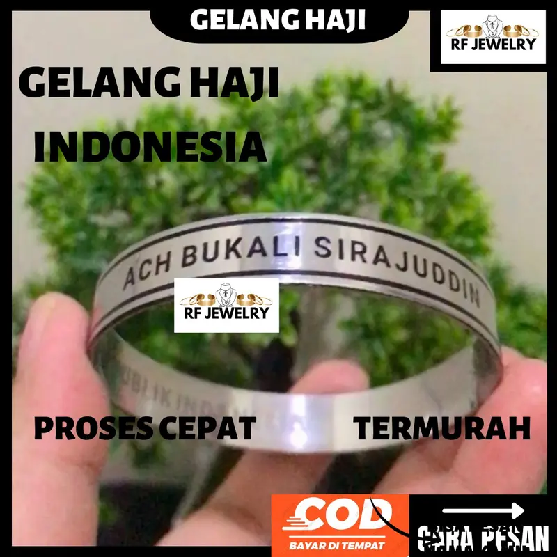 Gelang haji Custom nama Gelang Umroh bahan stenles Stainless Bracelets 5