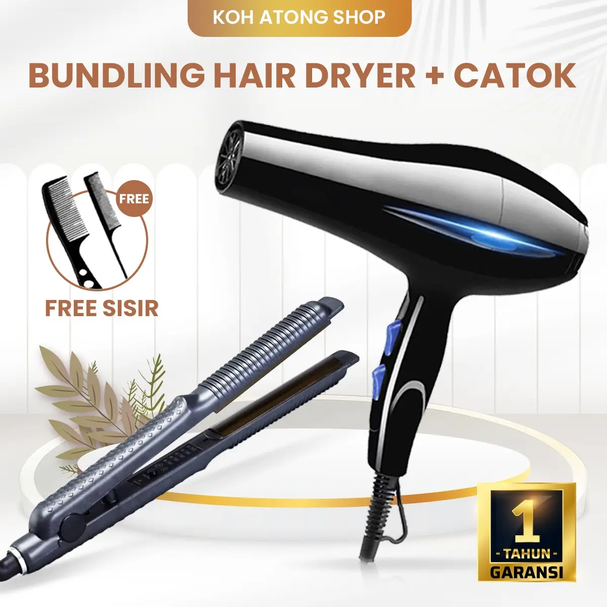 READY !!! Pengering Rambut dan Pelurus Rambut 2 in 1 FREE 2 Sisir Rambut | Hairdryer dan Catok
