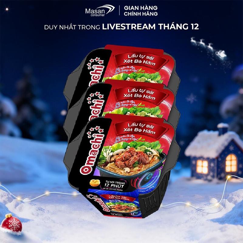 Combo 3 Omachi lẩu tự sôi xốt bò hầm 273g