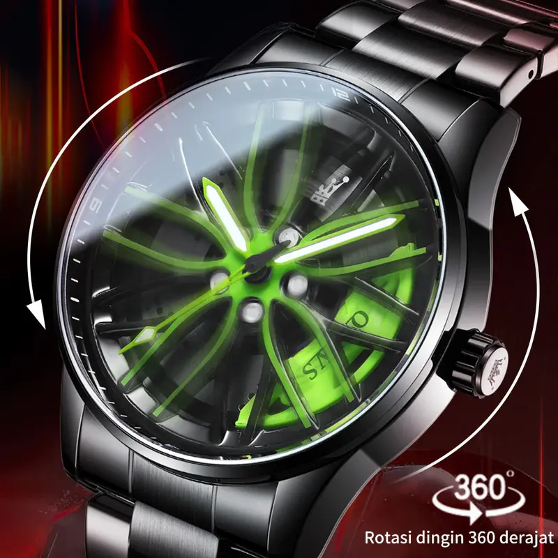 OLEVS Jam Tangan Pria Anti Air Original Fashion Gyro Sport Terbaru Luminous Cool Style Men Watch 1