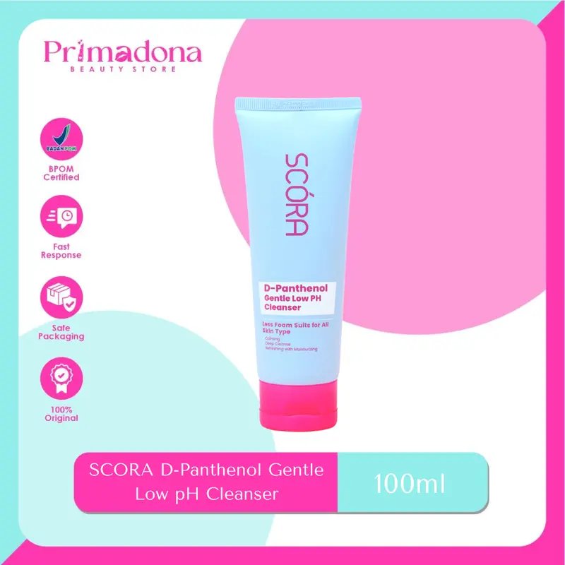 SCORA D-Panthenol Gentle Low pH Cleanser 100ml facial  wash sabun  wajah scora  pink Cleansing Membersihkan Muka Kotoran Kering Mencerahkan v it viral 0