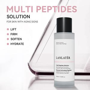 Lanlater Toner Multi Peptides Solution 100ml untuk Kulit dengan Tanda Penuaan Angkat Kencangkan Lembut Melembapkan Wajah