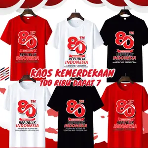 Kaos Kemerdekaan Merah Putih HUT RI Baju Agustusan T-shirt   7pcs