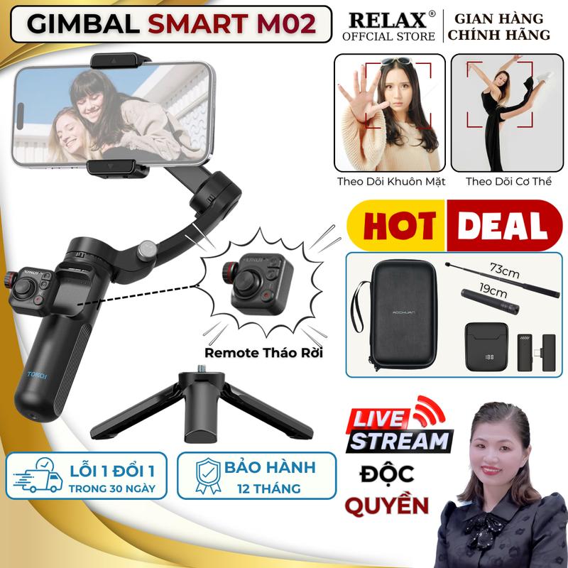   DEAL HOT  Gimbal Chống Rung Điện Thoại M02 Tay Cầm Chống Rung Cho Điện Thoại Có Remote Tháo Rời Tracking AI Gimabal Theo Dõi Face AI 7.0 Theo Dõi Chuyển Động Cơ Thể Chống Rung 3 Trục Cân Mọi Dòng Smartphone Nhỏ Gọn Tiện Lợi  Dễ Dàng Bỏ Túi 