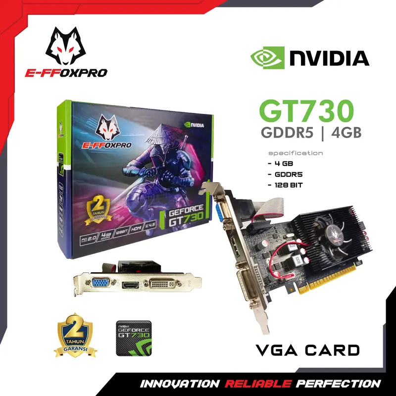 Vga Effoxpro GT 730 4GB DDR5 128 Bit Low Profile LP E-ffoxpr
