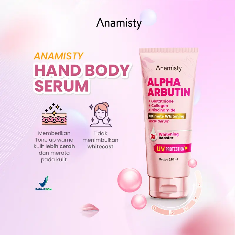 Anamisty Hand Body Lotion Serum Glutathione Alpha Arbutin Collagen Memutih kan Mencerahkan Dan Melembabkan Memutihkan Kulit 3