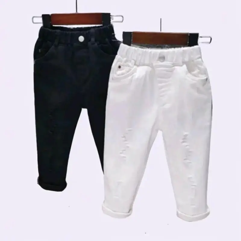 CELANA PANJANG ANAK SOBEK HITAM PUTIH// Bisa buat Laki-laki & Perempuan UNISEX Fashion Hitam celana anak laki laki celana  anak murah 0