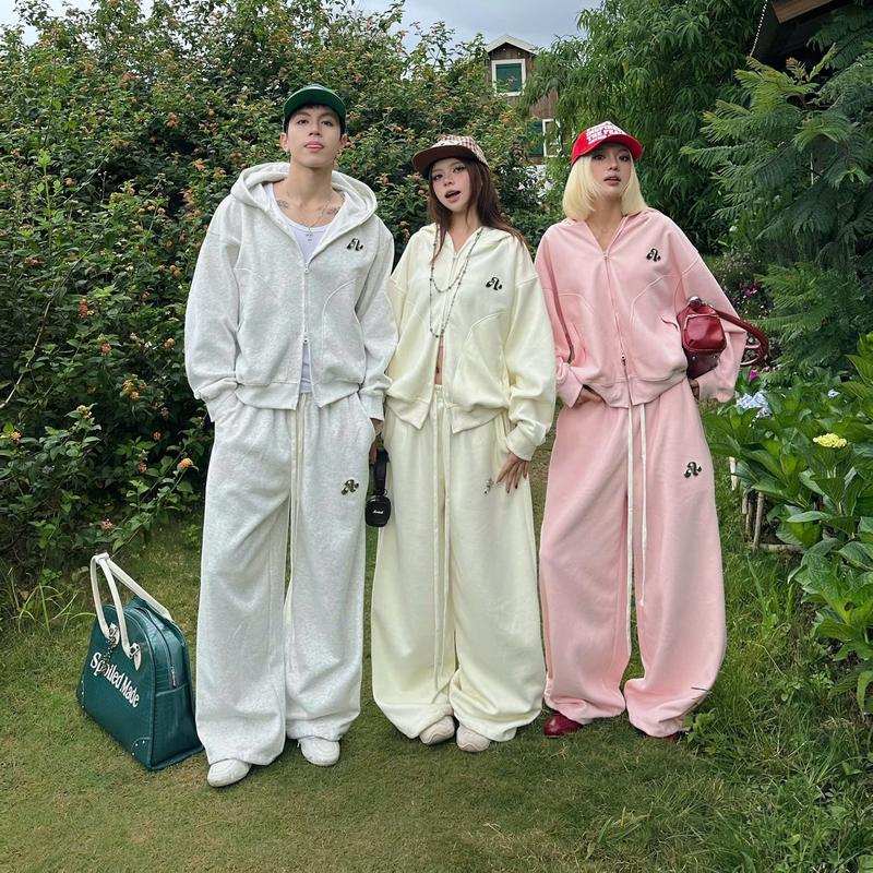 AB HOUSE - Set Bộ nỉ 2 da logo kim loại thời trang nam nữ