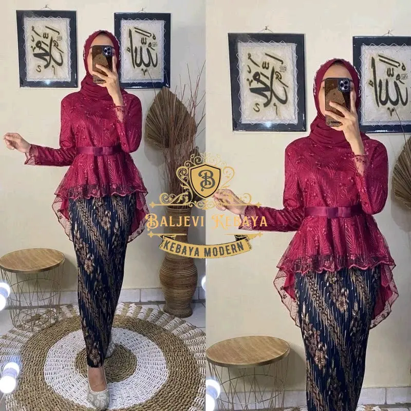 MERAPAT!!PROMO AKHIR TAHUN KEBAYA AURORA PITA KEBAYA TERLARIS KEBAYA PREMIUM KEBAYA KONDANGAN KEBAYA FASHION WANITA KEBAYA CANTIK NAN ELEGAN KEBAYA MODERN KEBAYA ORIGINAL Silk Dress Pesta Wisuda Setelan Baju Brokat Mewah Atasan Panjang Tunik 5