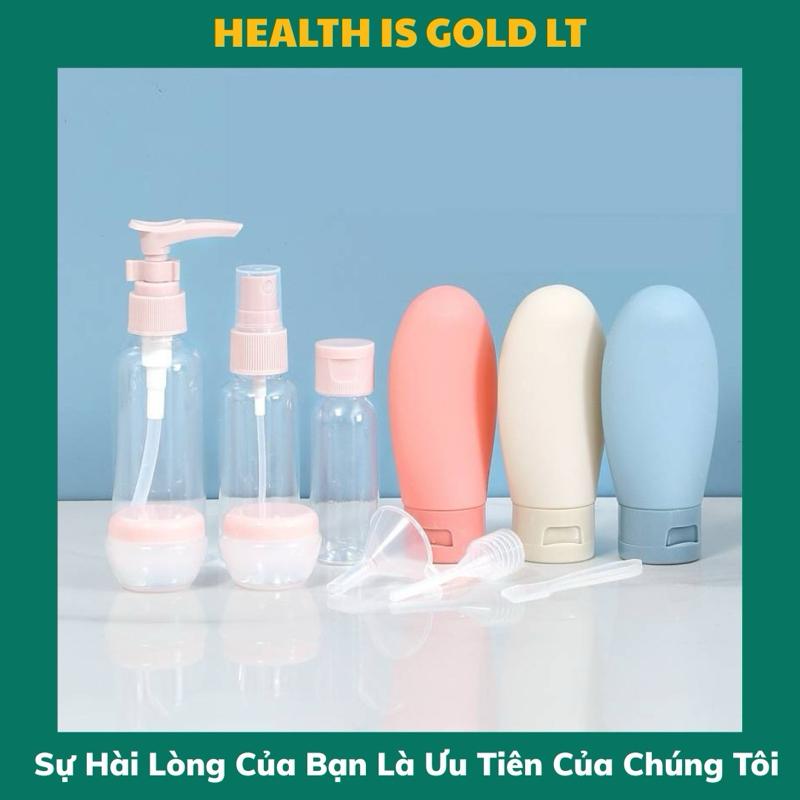 (TẶNG 1 Bộ Ghim Bấm và Kim Bấm nhỏ gọn, phù hợp cho công việc văn phòng, học tập hoặc sử dụng cá nhân khi MUA)Bộ Chiết Mỹ Phẩm 10 Chi Tiết Silicone Chất Lượng Cao 4