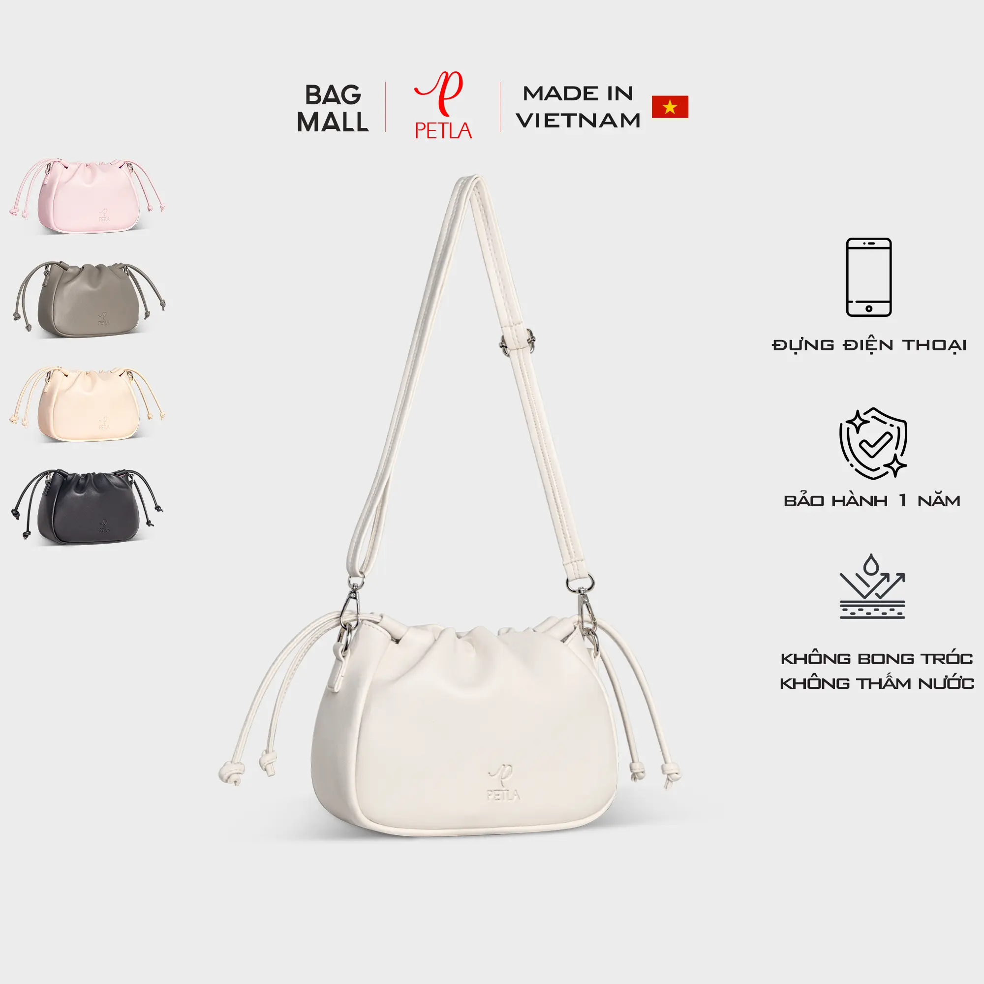 TÚI RÚT ĐEO CHÉO DA NỮ TRẺ TRUNG PETLA LN10