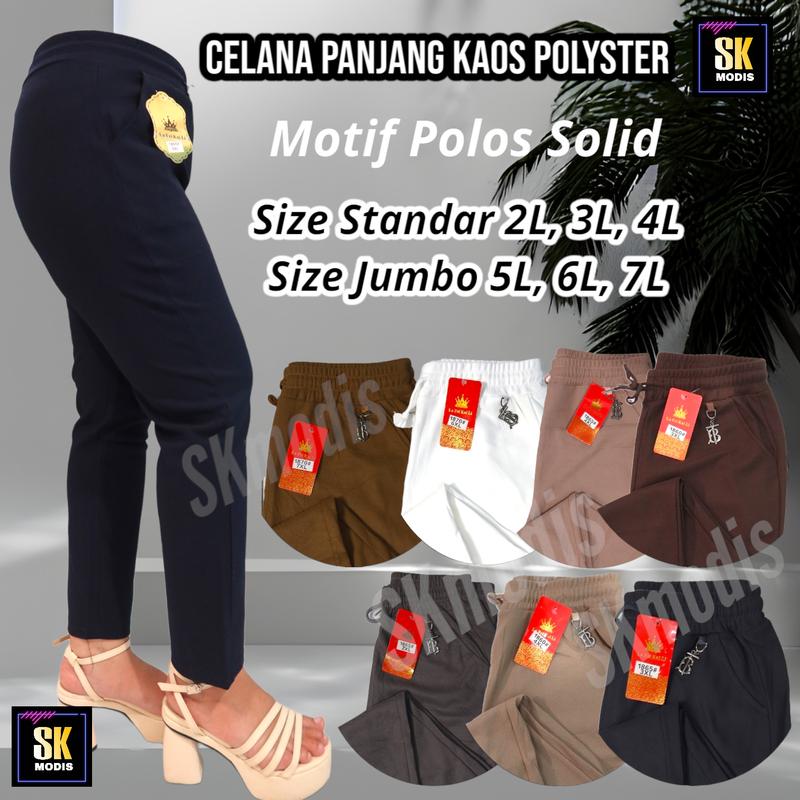 Celana STANDAR DAN JUMBO TERBARU [2L-3L-4L-5L-6L-7L] || Celana Polos Wanita || Tali Serut || BAHAN LEMBUT || skmodis 5